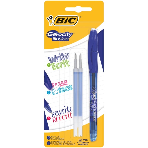 Bic Set Pix Roller Cu Gel Termosensibil Roller Gelocity Illusion 2 Rezerve Albastru 32522389